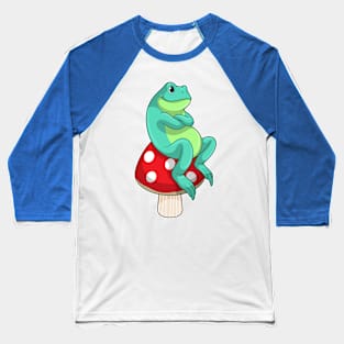 Frog with Mushroom Baseball T-Shirt